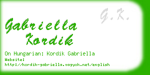 gabriella kordik business card